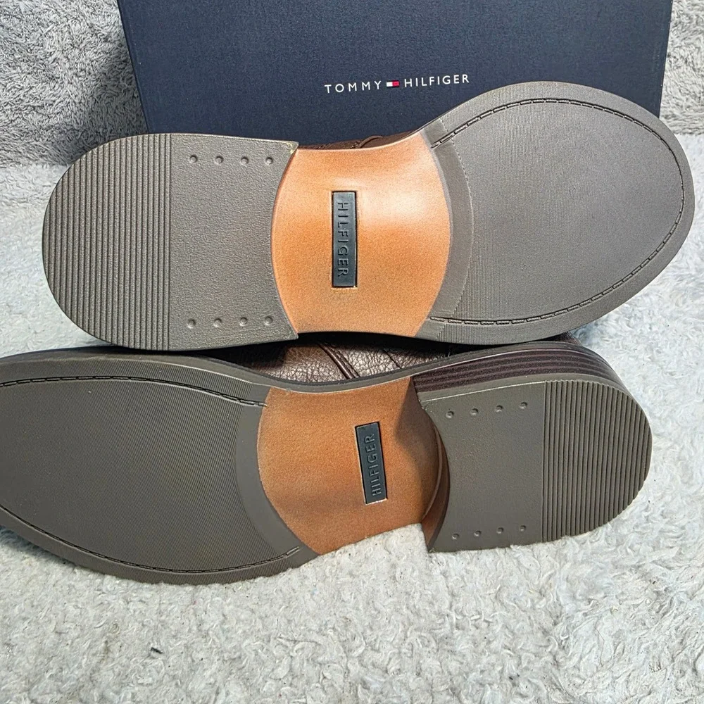 Tommy Hilfiger Santiago Mens 7.5 Brown‎ Cap Toe Dress Chukka Boots Lace up NIB
